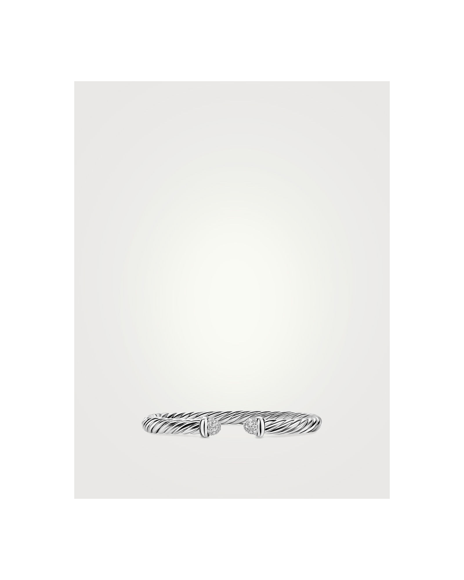 DAVID YURMAN Cable Flex Bracelet In Sterling Silver With Pave Diamond Domes, 6mm
