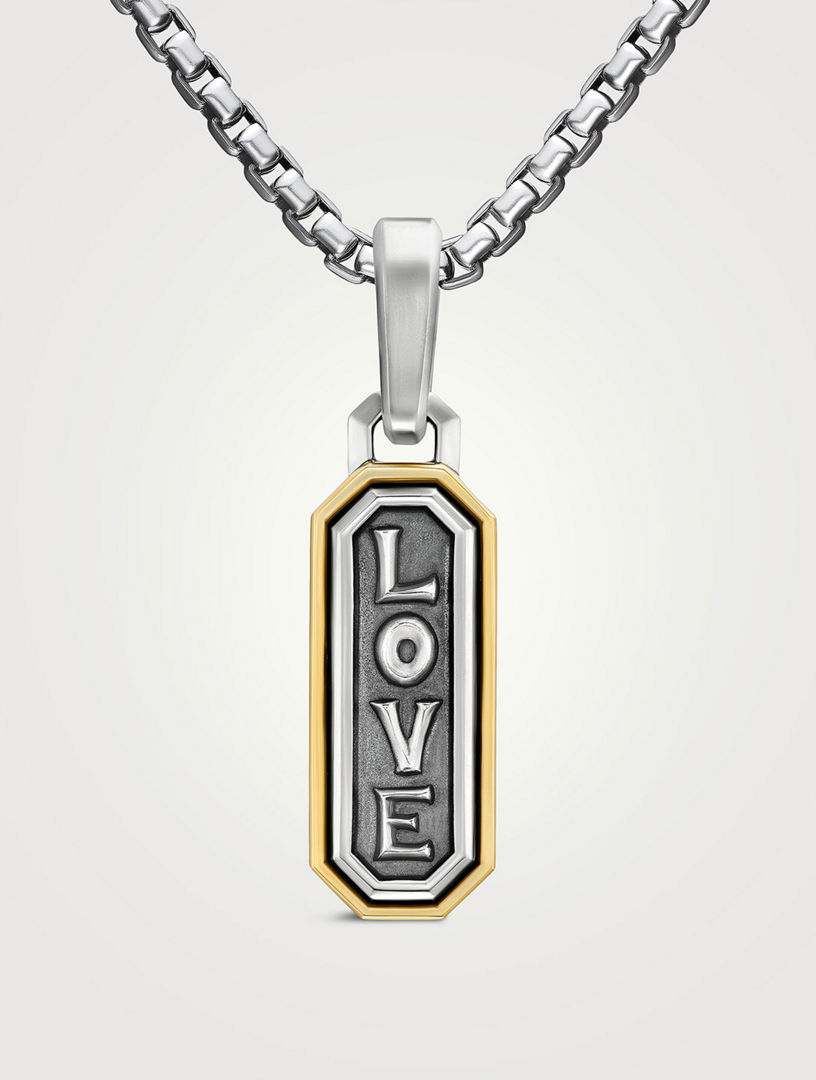 Amulette Love Argent sterling avec or jaune 14 carats, 22 mm