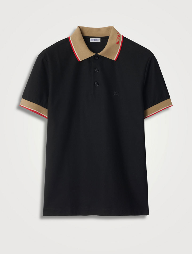 Polo en coton avec col à logo