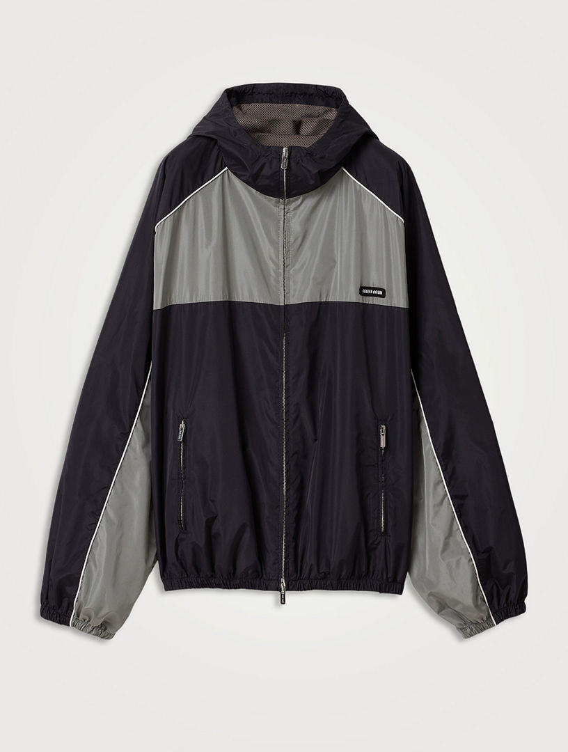 Blouson zippé en soie technique