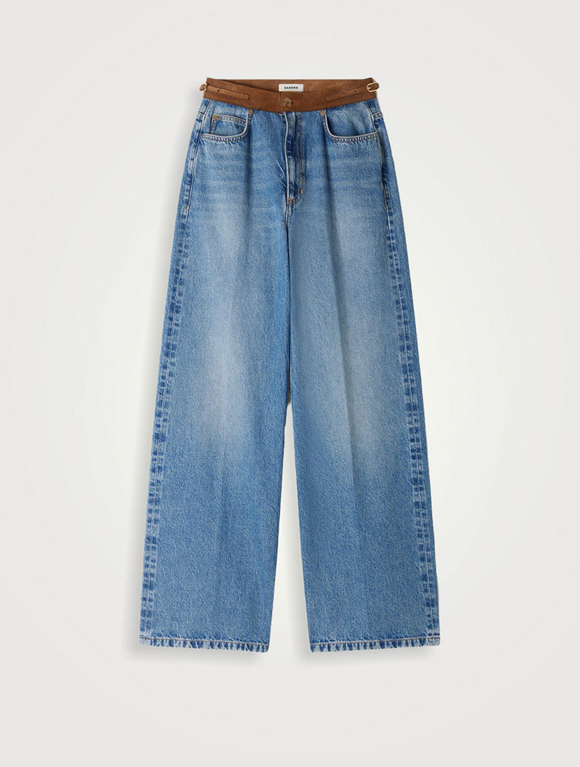 Straight Jeans With Leather Belt