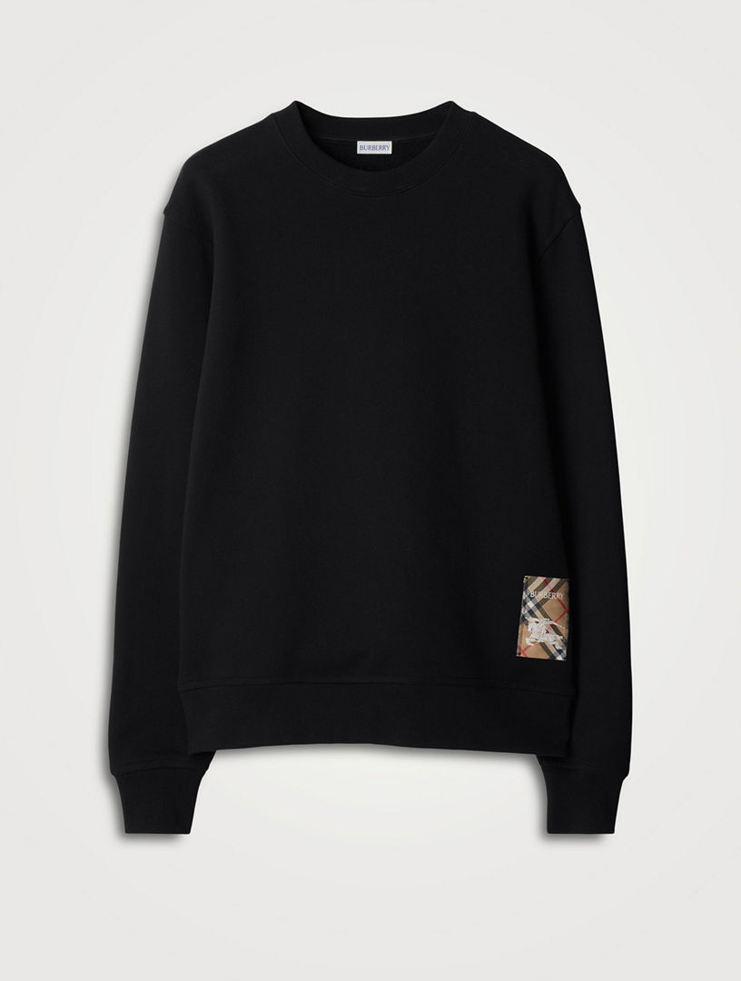Check Label Cotton Sweatshirt