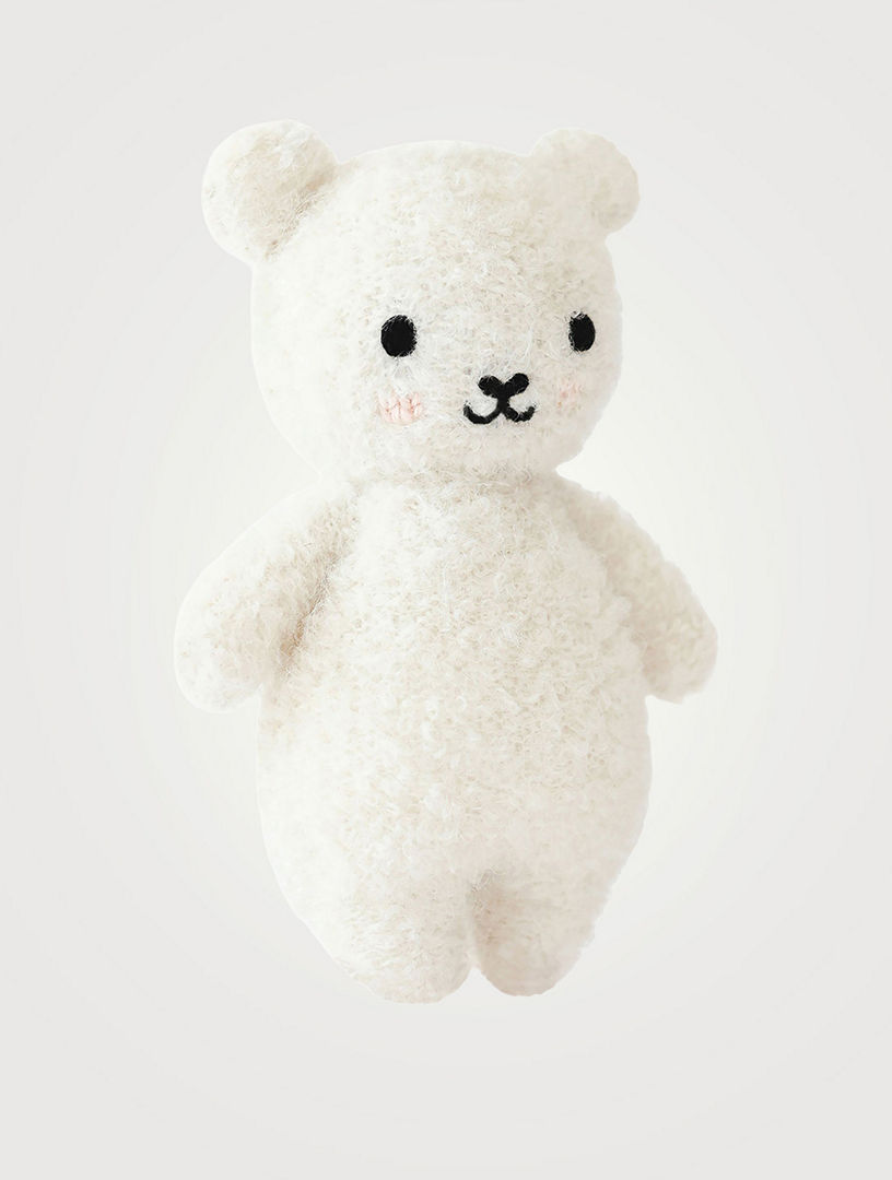 Peluche bébé Cuddle + Kind en bouclé (Ivoire) - Ourson tricoté main