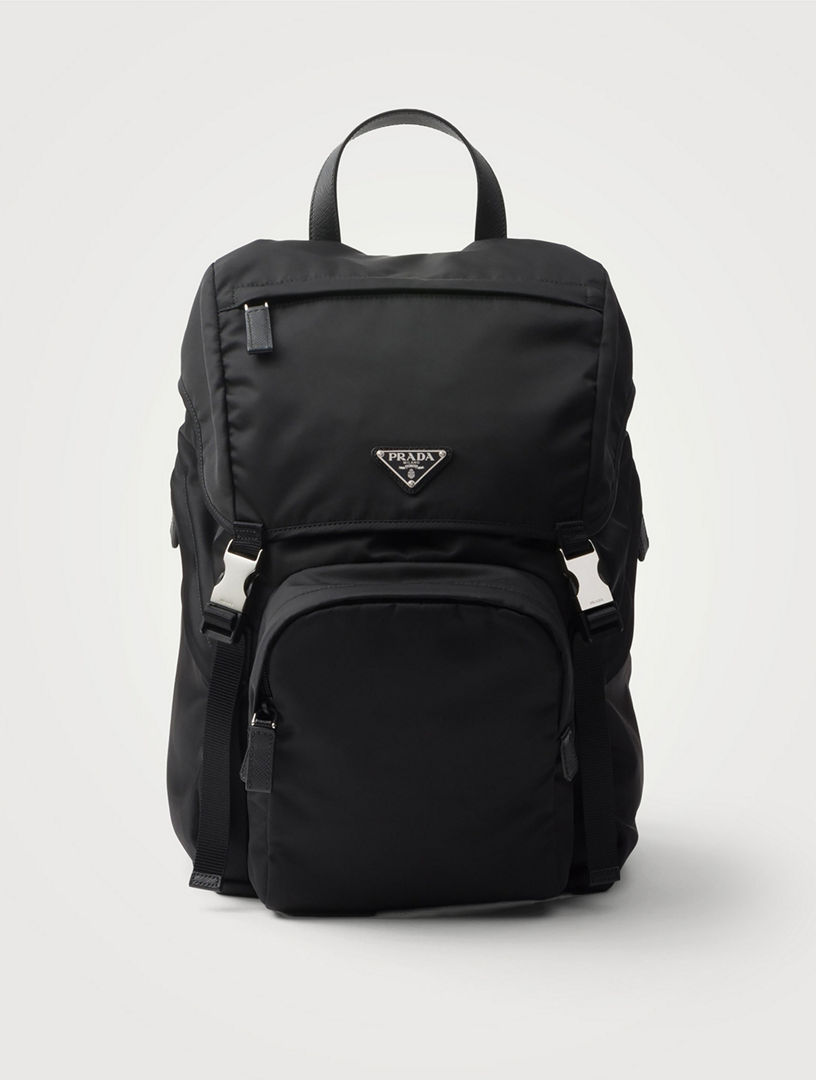 Re-nylon And Saffiano Leather Backpack