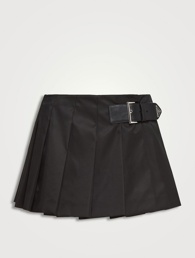 Pleated Re-nylon Miniskirt