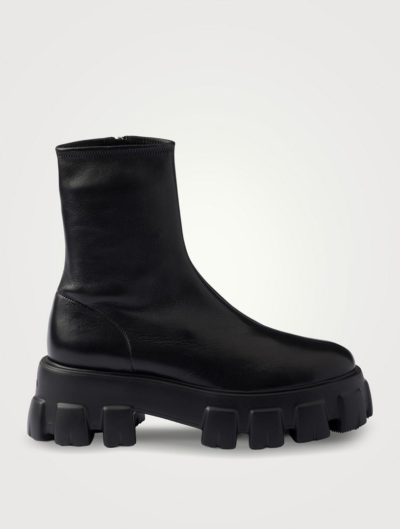 Monolith Stretch Nappa Leather Booties