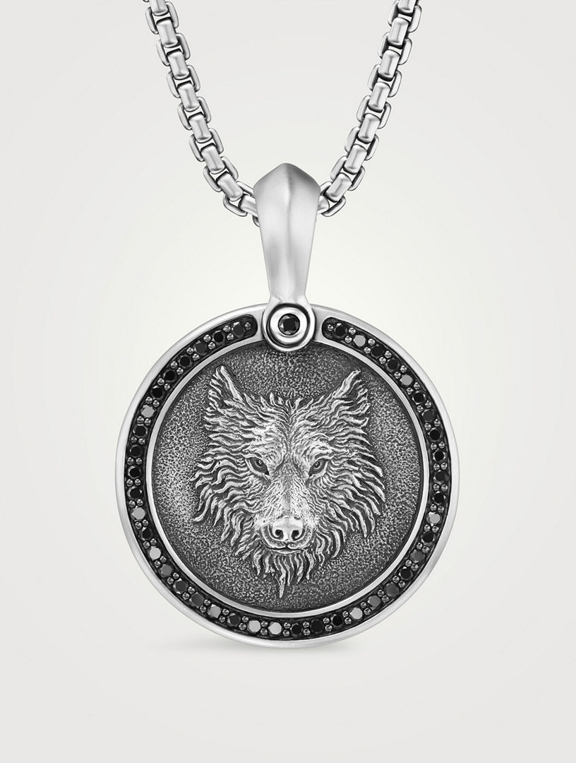 Amulette loup Petrvs® en argent sterling, 30,3 mm
