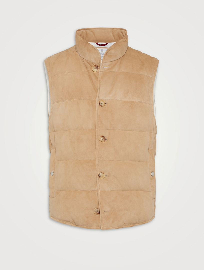 Suede Down Vest