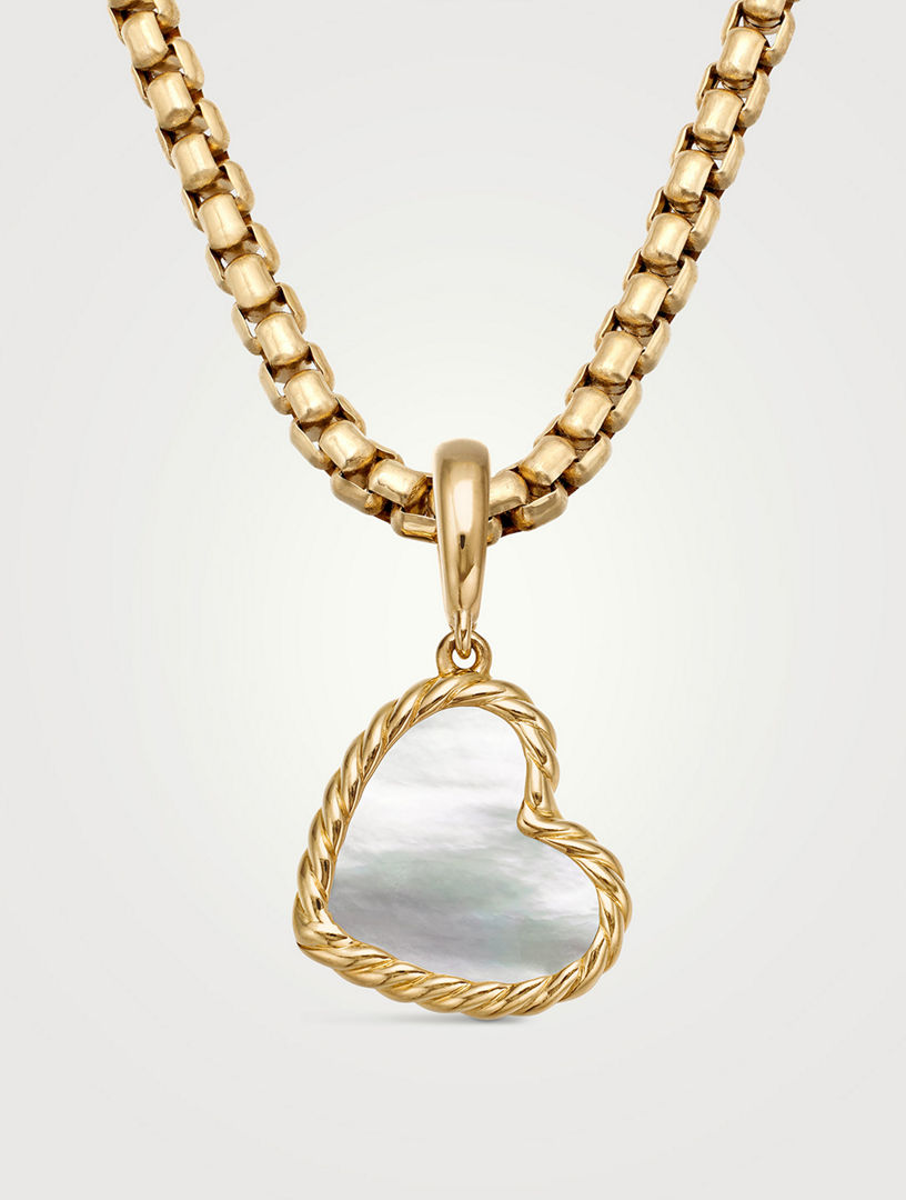 Amulette cœur DY Elements® en or jaune 18 carats avec opale rose