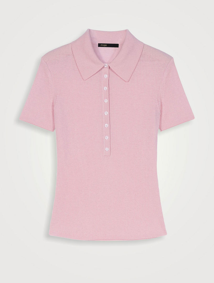 Pull côtelé à col polo