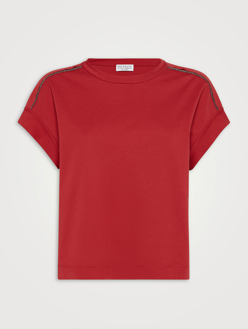 BRUNELLO CUCINELLI Cotton T-shirt With Monili | Holt Renfrew