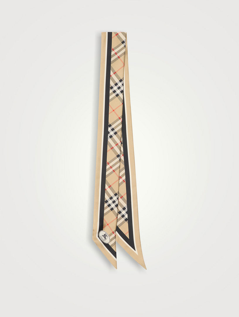 Skinny Check Silk Scarf
