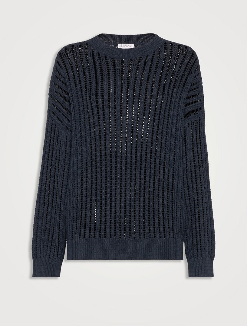 Ribbed Openwork Sweater