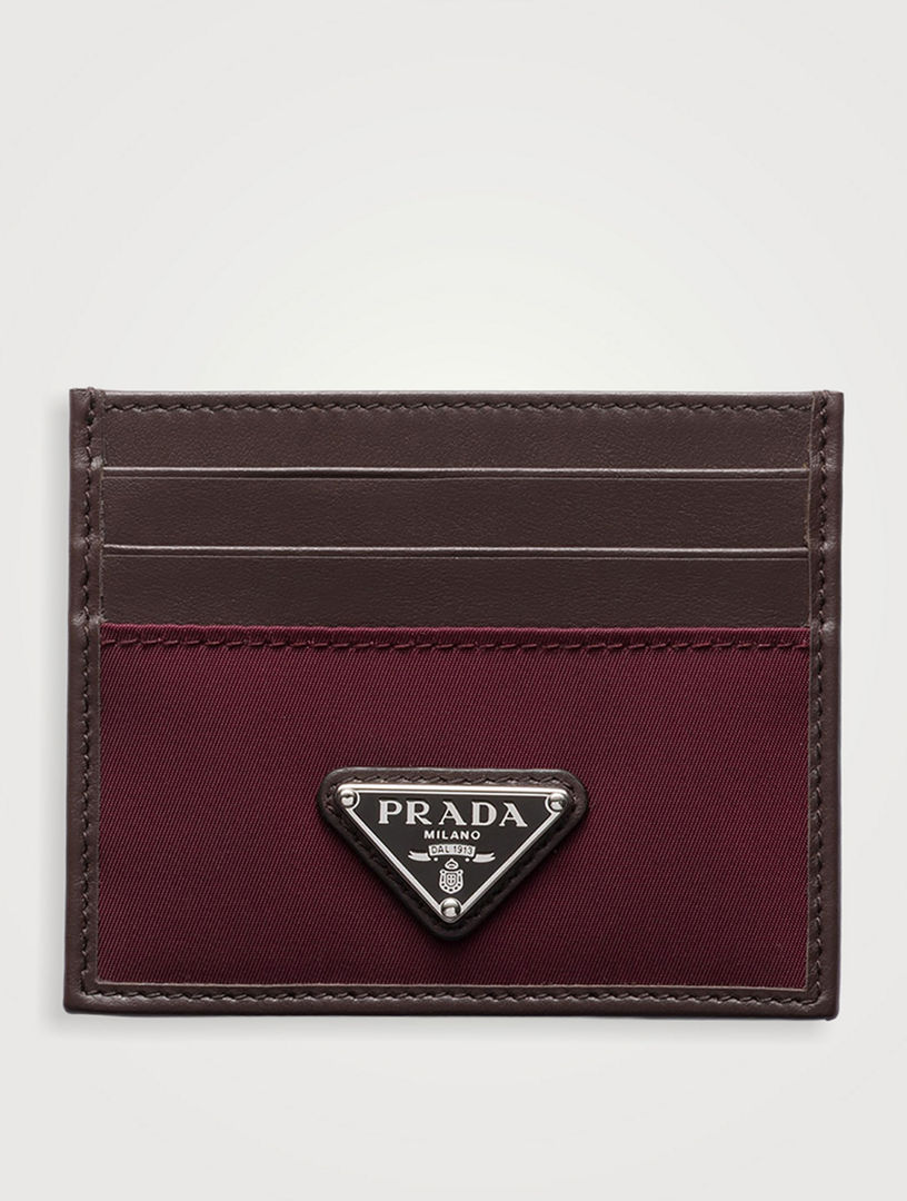 Re-nylon And Leather Card Holder