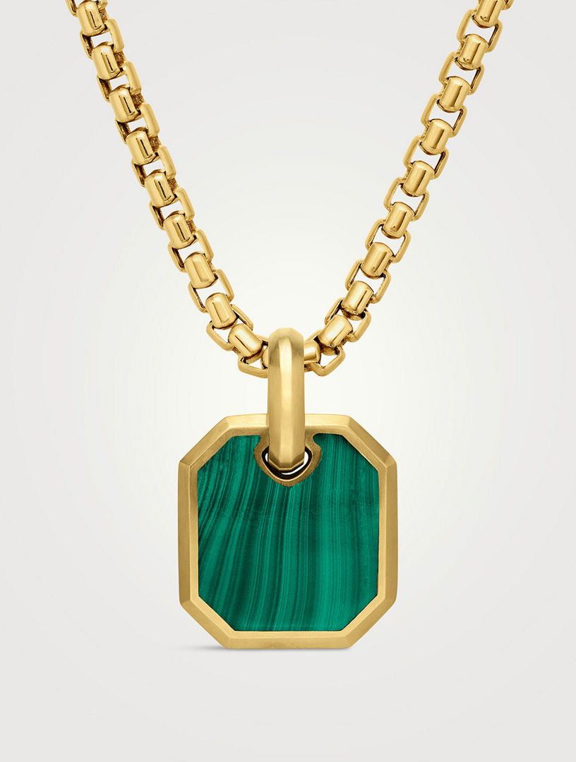 amulet Malachite necklace 4mm×40cm David Yurman Faceted Stone Amulet in 18K Yellow Gold with