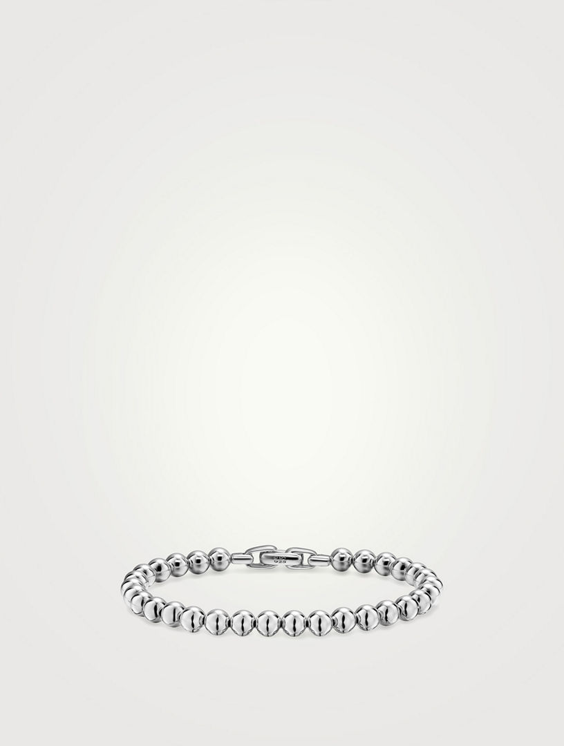 Spiritual Beads Metal Bead Bracelet In Sterling Silver, 6mm