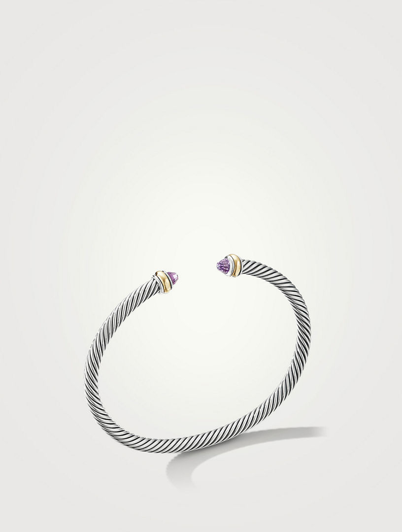 Bracelet Cable Classics en argent sterling avec perles et or jaune 18 carats