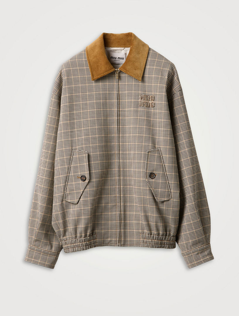 Checked Double Weave Blouson Jacket