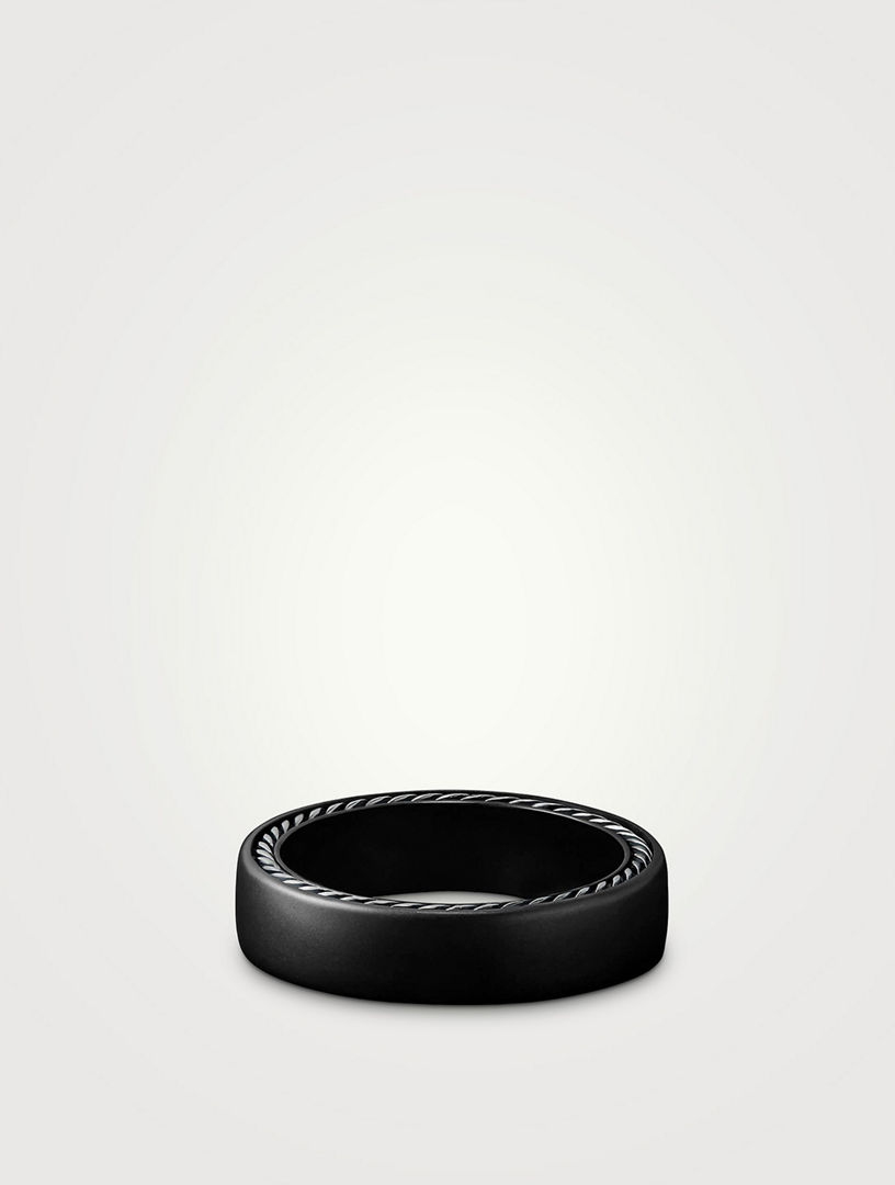 Streamline® Band Ring In Black Titanium, 6mm