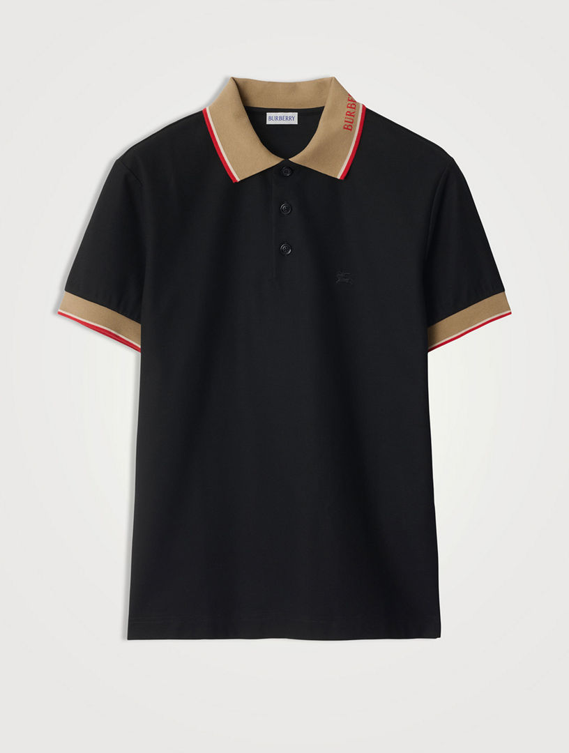 Polo en coton avec col à logo