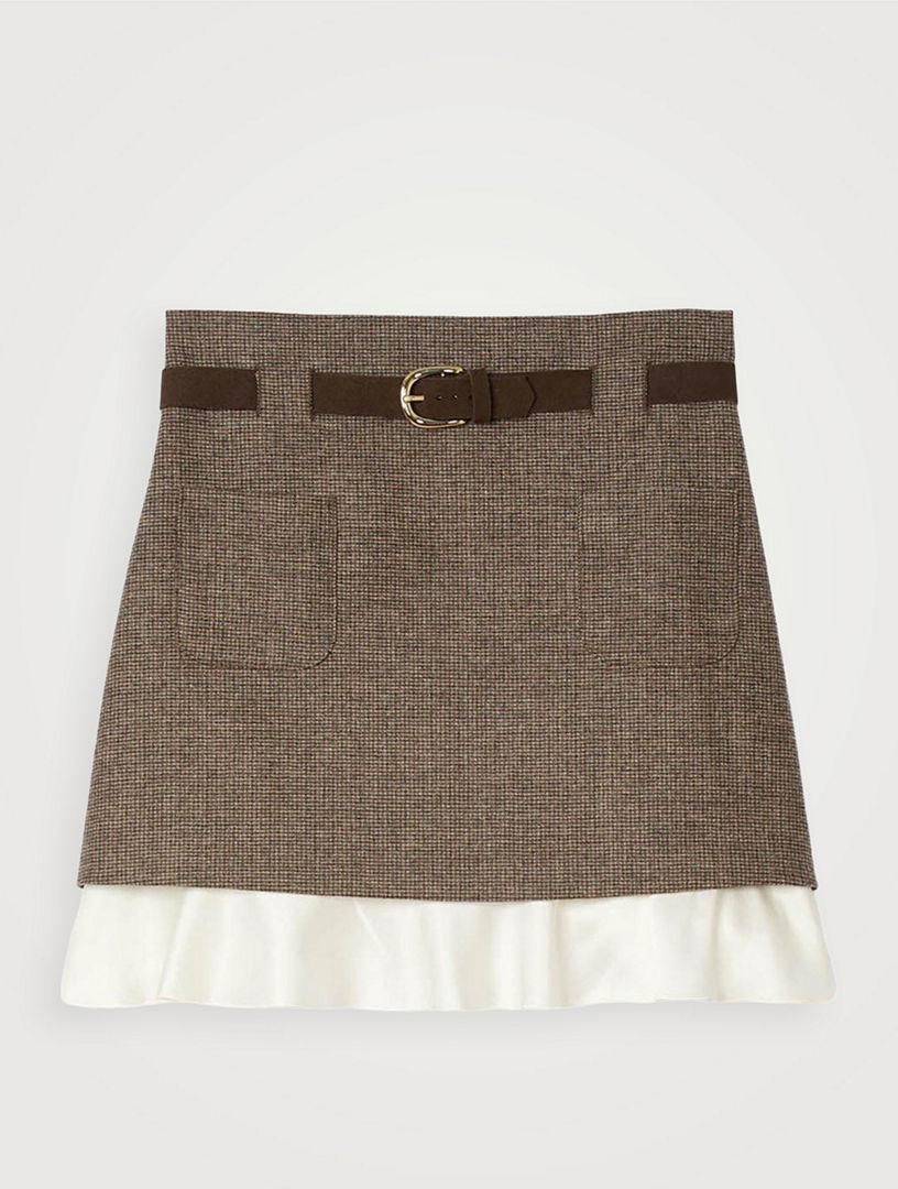 Short Skirt With Frill And Belt
