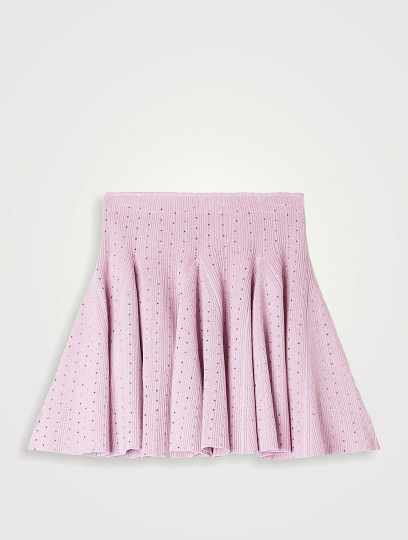 Mini Rhinestone Knit Skirt