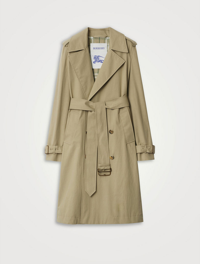 Long Gabardine Trench Coat