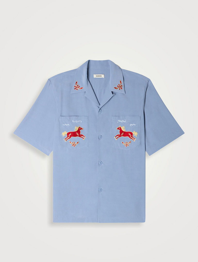 Embroidered Horse Loose-fit Shirt