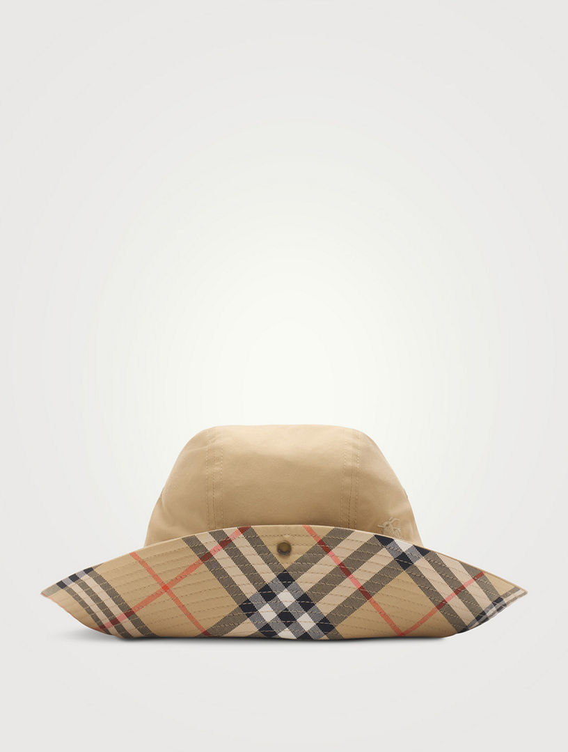 Check Brim Gabardine Hat