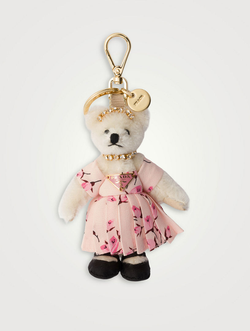 【関税&送料込】Loewe Multicolor Leather And Felt Corgi Key Corgi charm in felt and calfskin White - LOEWE