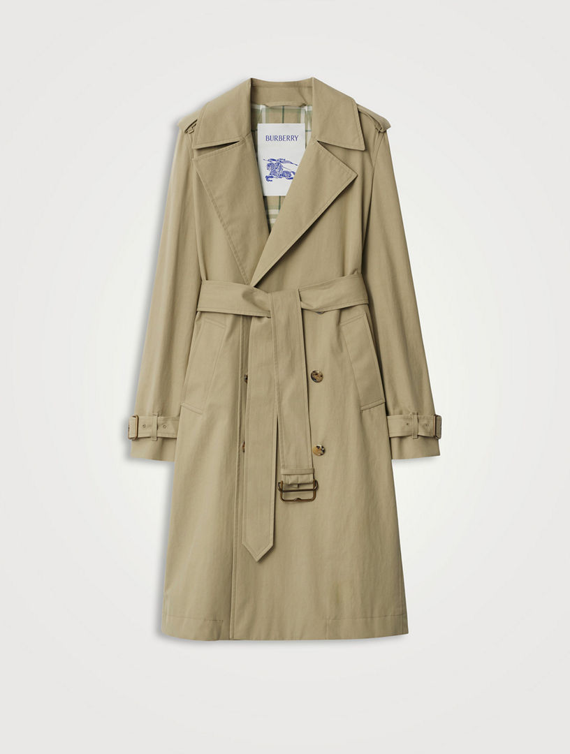 Long Gabardine Trench Coat