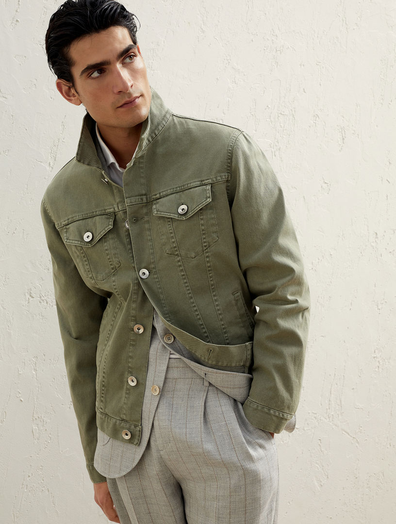 Khaki green denim store jacket