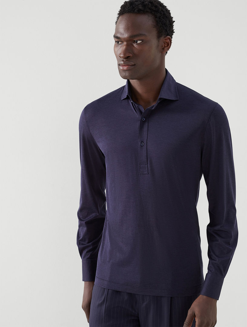 BRUNELLO CUCINELLI Silk And Cotton Polo | Holt Renfrew