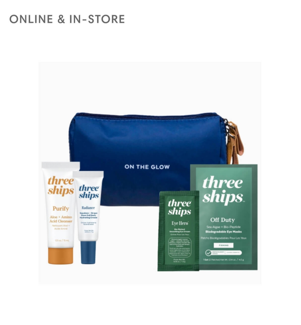 Three Ships bag and samples