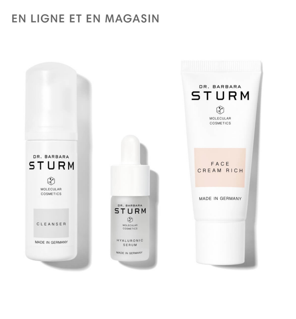 Trois produits de soin Dr. Barbara Sturm