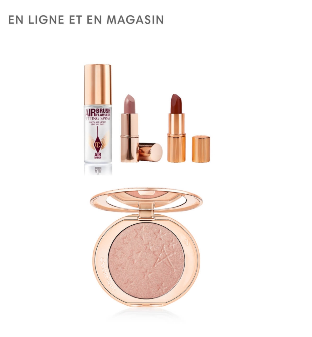 Une variété d'échantillons de maquillage Charlotte Tilbury