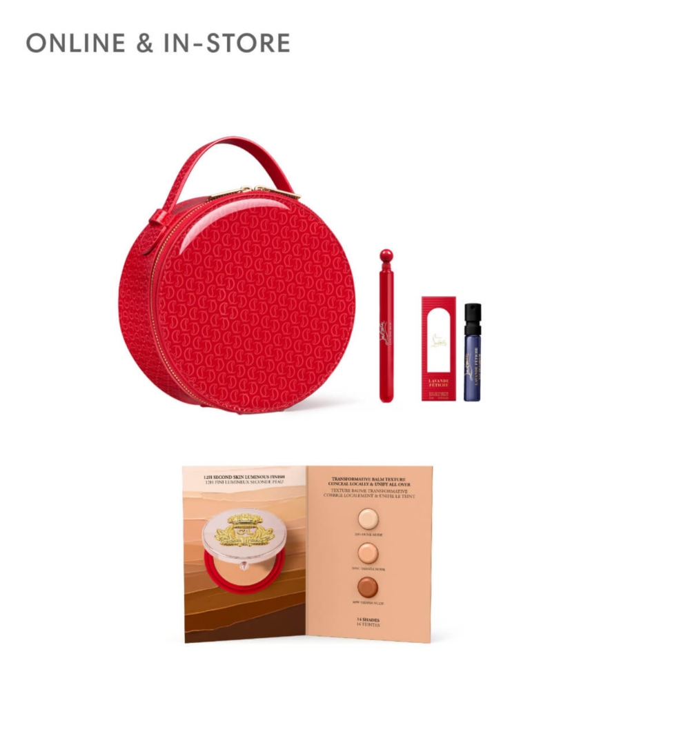 Red Christian Louboutin makeup samples