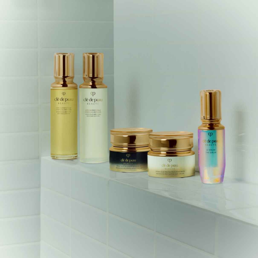 Cle De Peau beauty products sitting on a shelf