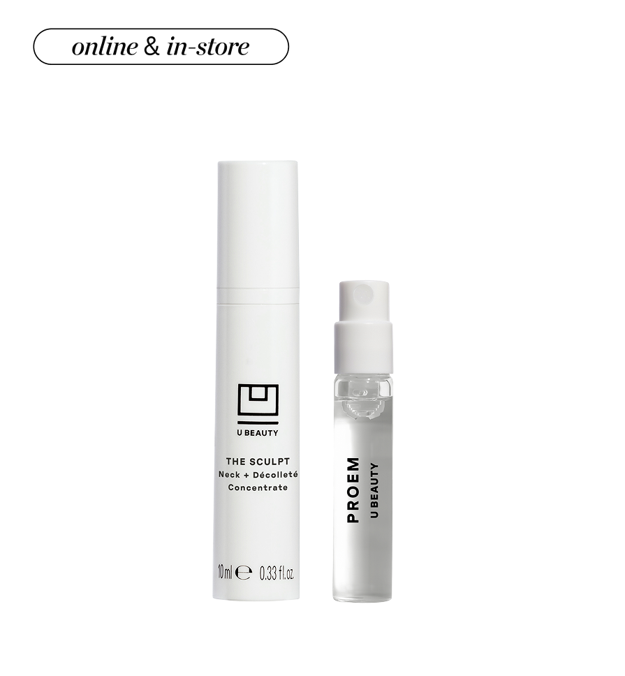 Two bottles of U Beauty skincare products