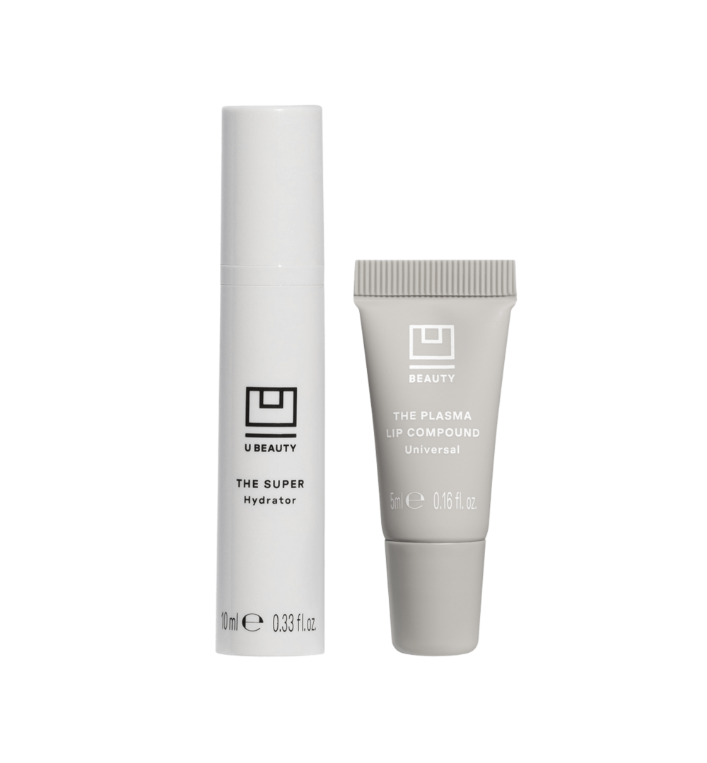 Two bottles of U Beauty skincare products